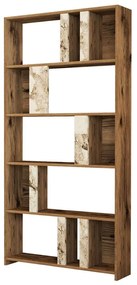 Könyvespolc Lima - Diós, Fehér Marble