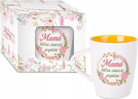 Bögre felirattal Anyának ajándékdobozban Anya mindig támogat