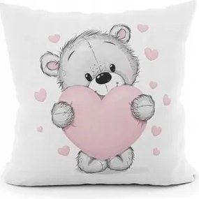 Dekorációs Párnahuzat 40x40 Valentin Napi Kutya