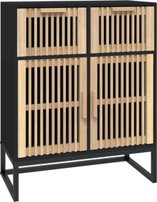 vidaXL fekete szerelt fa tálalószekrény 60 x 30 x 75 cm