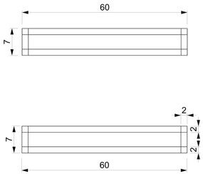Fali törölközőtartó 7x60 cm fekete