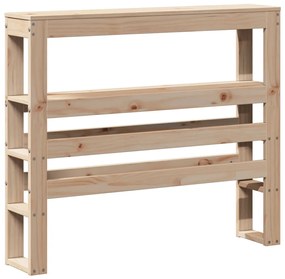 tömör fenyőfa fejtámla polcokkal 100 cm