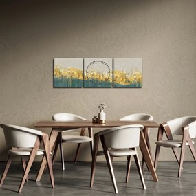Kép - Textúra arany díszítéssel (órával) (90x30 cm)