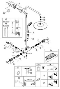 GROHE 26403KF2 - VITALIO JOY 260 zuhanyrendszer, fekete