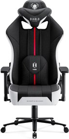 Diablo X-Player 2.0 szövet gamer szék Nagy méret: fehér-fekete