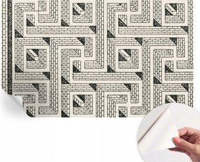 Divatos öntapadós tapéta Fali furnér Tégla labirintus 416x254 cm