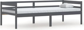vidaXL sötétszürke tömör fenyőfa ágykeret 90 x 200 cm