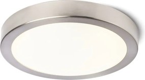 RENDL BARRY LED stropní matný nikl 230V LED 12W IP44 3000K