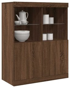 barna tölgy színű szerelt fa tálalószekrény 81x37x100 cm