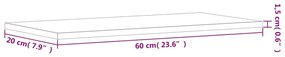 4 db füstös tölgy színű szerelt fa fali polc 60 x 20 x 1,5 cm