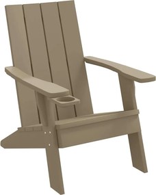vidaXL világosbarna polipropilén kerti adirondack szék 75x88,5x89,5 cm