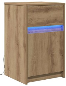 LED Éjjeli Szekrény kézműves tölgy 38 x 34 x 61 cm Faanyag