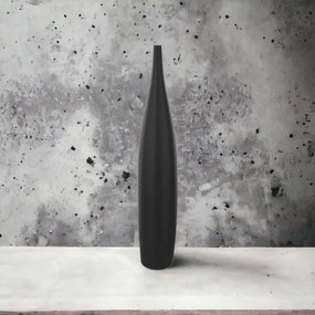 70 cm-es matt fekete kerámia váza
