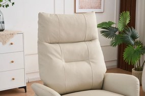 VASHOME Elektromos relaxációs fotel állítható háttámlávalés lábzsámollyal, USB töltővel, Bézs