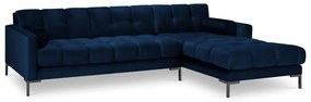 Bali sötétkék bársony sarokkanapé, jobb oldali - Cosmopolitan Design