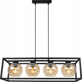 Mennyezeti Lámpa Lógó Csillár Üveg Gömbök Ketrec Modern Loft Fekete