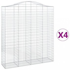 4 db íves horganyzott vas gabion kosár 200x50x220/240 cm