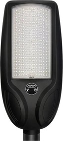 Fényerőszabályozható LED napelemes utcai lámpa érzékelővel VENICE 200W/12000 mAh IP65 fekete +távirányító