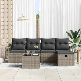 Kerti Kanapé Szett 6 pcs Szürke 230 x 117 x 85 cm Poli rattan