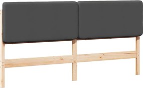 vidaXL Kárpitozott fejtámla Barna és sötétszürke 180 cm Tömör fenyőfa