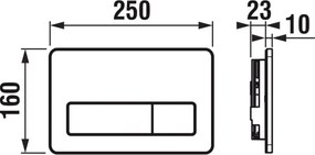 Függesztett WC + LYRA WC-ülőke + DUAL nyomólap + falba építhető modul + alátét