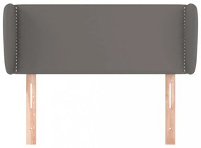 szürke műbőr szárnyas fejtámla szárnyakkal 103x23x78/88 cm