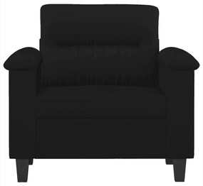 fekete mikroszálas szövet kanapéfotel 60 cm
