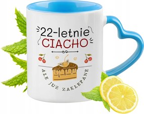 Születésnap 22 22. 22. Kék Bögre Szív Alakú Füllel Ajándék