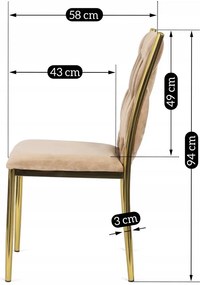 Bézs Bársony Étkezőszék. DAN