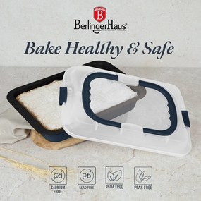 BerlingerHaus tapadásmentes tepsi fedővel 36 cm matt kék