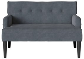 vidaXL Chesterfield Pad Sötétszürke 112 x 65,5 x 75 cm Bársony