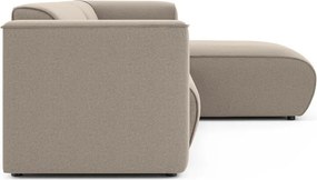 Világosbarna sarokkanapé (jobb oldali-heverő résszel) Merid – Ropez