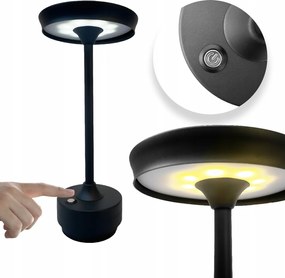 Vezeték nélküli Led éjszakai érintőképernyős lámpa fém fekete modern Usb