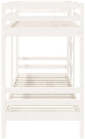fehér tömör fenyőfa emeletes ágy 90 x 200 cm