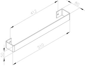 Sapho - COLONNA fali törölközőtartó 8x51 cm, szálcsiszolt nemesacél