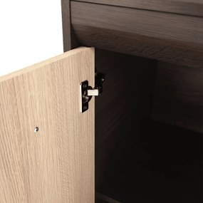 Komód, DTD/MDF, tölgy világos/tölgy sötét, KORINA