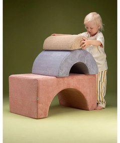 Rózsaszín kordbársony habszivacs játszótér 3 db-os magasság 37 cm 75x49 cm Rainbow Montessori – Wigiwama