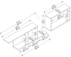 Fali polc NEWRA 35x150 cm barna