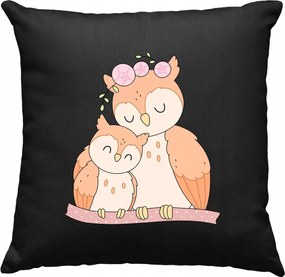 Bagoly mama gyerek párna, fekete