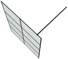 Fekete esg tejüveg zuhanyfal 140x195 cm