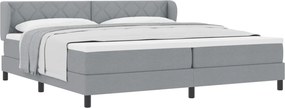 vidaXL Boxrugós ágy matracmal Világosszürke 200 x 200 cm szövet