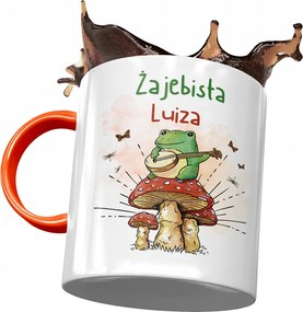 Narancssárga bögre Lujza Barátnőknek Ajándék Nyomtatott Fotóval