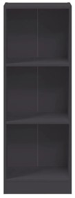 3 szintes szürke szerelt fa könyvszekrény 40 x 24 x 109 cm