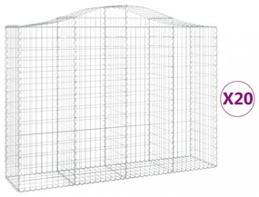 20 db íves horganyzott vas gabion kosár 200x50x140/160 cm