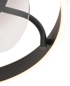 Mennyezeti ventilátor fekete 50 cm LED-del, fényerőszabályzóval és távirányítóval - Maddy