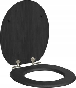 Wc-ülőke Szabadon Ereszkedő Wc-hez Fekete Univerzális Mdf Strapabíró Divatos