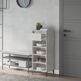 betonszürke szerelt fa cipőtartó 40x36x105 cm