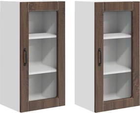 vidaXL Konyhaszekrény 2 pcs Barna Tölgy 40 x 31 x 80 cm Faanyag