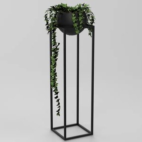 Fém virágcserép111,3x29 cm fekete