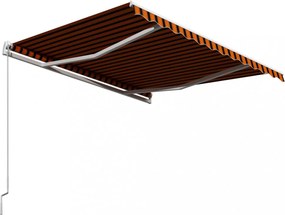 narancssárga és barna kézzel kihúzható napellenző 350 x 250 cm